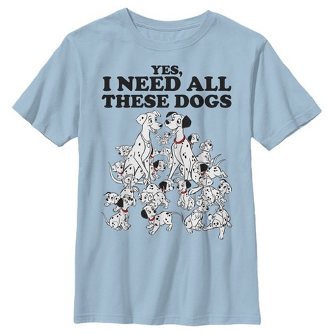 Boy's One Hundred and One Dalmatians Yes, I Need All These Dogs T-Shirt -  Light Blue - Large