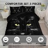 Luupatchy Black Cat Face Comforter Bedding Set with 1 Comforter 2 Pillowcase,Full - 2 of 4