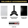 Excello Global Products Swinging Changeable Message Sign: 24" x 36" Sign , 792 Double Sided Letters/Storage Box. Black Board/Letter Board (Black Legs) - 2 of 4