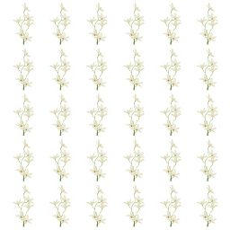 Unique Bargains Artificial Stems Home Wedding Decoration Headdress Wreath Orchid Fake Flower 30 Pcs