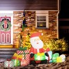 4.4' Christmas Inflatables Santa Claus and Gift Boxes with White LED Lights, Blow-Up Outdoor Christmas Decorations for Lawn Garden Party - 2 of 4