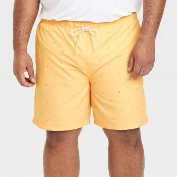 Men's 7" Palm Print Swim Shorts - Goodfellow & Co™ Yellow