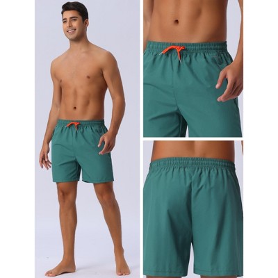 INSPIRE CHIC Men's Casual Summer Elastic Waist Drawstring Mesh Lining Swimming Beach Shorts Green 36 — фото 5