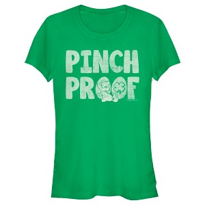 Juniors Womens Looney Tunes St. Patrick's Day Pussyfoot Pinch Proof T-Shirt - 1 of 4