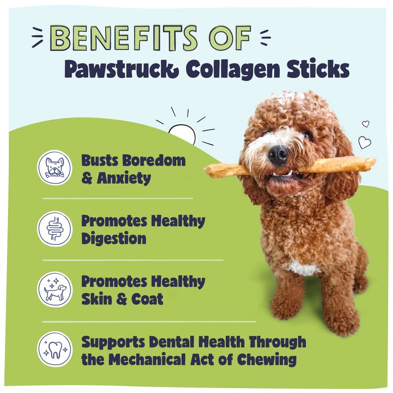 Pawstruck Natural Beef Collagen Sticks for Dogs - Healthy Long Lasting Alternative to Traditional Rawhide w/ Chondroitin & Glucosamine, 2 of 10