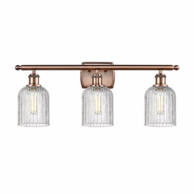 Bridal Veil - 3 Light Bath Vanity In Art Deco Style-10 Inches Tall and 25 Inches Wide