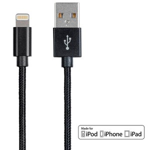 Monoprice Apple MFi Certified Lightning to USB Charge & Sync Cable - 1.5 Feet - Black - Palette Series - 1 of 4