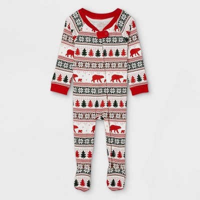 Baby Holiday Fair Isle Print Matching Family Footed Pajama - Wondershop™ White 3-6M