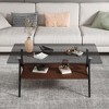 38.6" Coffee Table and 2 End Tables Set with Transparent Tempered Glass Tops, MDF Layers, Modern Living Room Tables with Durable Iron Legs - 3 of 4