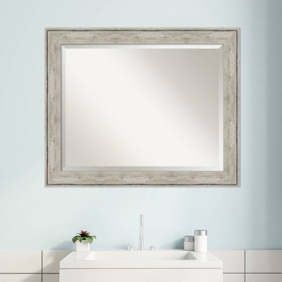 Rectangular Silver Metallic Framed Bathroom Vanity Mirror