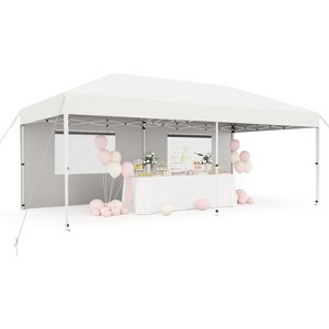 10'x20' Heavy Duty Commercial Canopy Tent, UV & Waterproof Instant Shelter with 2 Sidewalls, Includes Carry Bag, 4 Weight Bags, 8 Stakes, 6 Ropes - 1 of 4