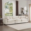 Mid-Century Modern Sofa 3-Seater Sectional Sofa with 2 Arm Pillows and 3 Throw Pillows, Light Beige Corduroy Fabric - 2 of 4