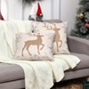 Christmas Pillow Covers 18x18 Set of 2 Snowflake Gold Elk Deer Winter Decorative Square Throw Pillows, Farmhouse Outdoor Cushion Cases for Sofa Couch - 4 of 4