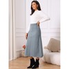 INSPIRE CHIC Women's A-Line Elastic High Waist Stretchy Ribbed Knit Midi Skirt - 3 of 4