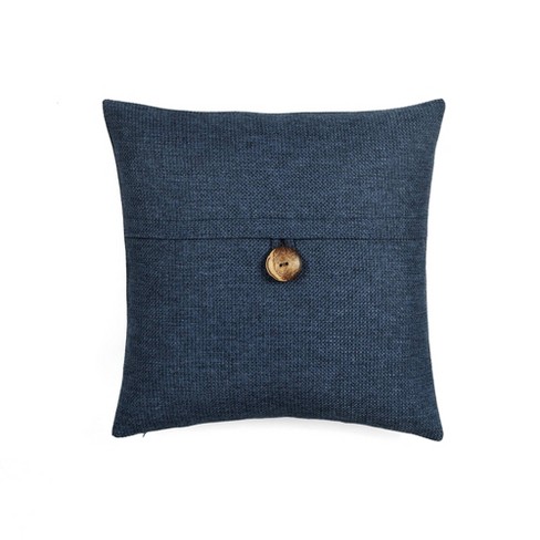 Blue linen pillow online cover