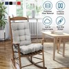 NewHome"2Pcs Rocking Chair Cushion Set with Non-Slip Ties, Polyester Fiber Filling for Comfort & Support"BlackGreyNavyBlue&WineRed - 3 of 4