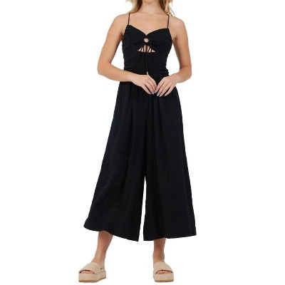 Women's Lightweight Tie Front Jumpsuit - ocean drive