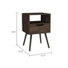 TIRAMISUBEST Dark Walnut Nightstand with Drawer & Shelf - Traditional Bedroom Side Table, Sturdy Wooden End Table for Bedroom Storage & Decor - 2 of 4