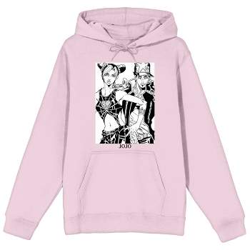 Jojo's Bizarre Adventure Stone Ocean Jolyne Jotaro Long Sleeve Cradle Pink Hooded Sweatshirt