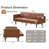 75" Futon Sofa Bed, Mid-Century Modern Futon Couch, Convertible Sleeper Sofa with Adjustable Backrest, Loveseat - 2 of 4