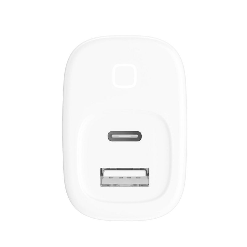 Just Wireless Pro Series 30W 2-Port USB-A &#38; USB-C Home Charger with 6&#39; USB-C to USB-C Cable - White, 5 of 8