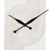 Olivia & May 31"X30" Wood Geometric Art Deco Inspired Line Art Decorative Wall Clock with Black Accents White - 3 of 4