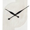 31"x30" Wood Geometric Art Deco Inspired Line Art Wall Clock with Black Accents White - Novogratz: Silent Mechanism, Indoor Use - 3 of 4