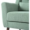 Okak Fine Chenille Accent Chair Living Room Reading Chair with Soft Upholstered and Pillow Armchair Solid Wood Legs for Lounge Bedroom - 4 of 4