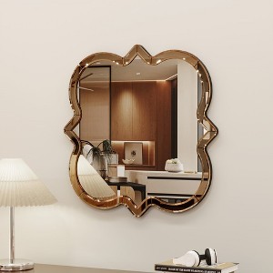 24"x24" Wall Mirror, Living Room Mirror With Hooks, Clear Reflective Mirror, Large Accent Decorative Mirror - 1 of 4