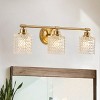 Dewdrop Modern 3-Light Textured Cylinder Glass Shade Vanity Light for Bathroom - 3 of 4