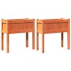 vidaXL Garden Planters 2 pcs with Legs Wax Brown Solid Wood Pine - 2 of 4
