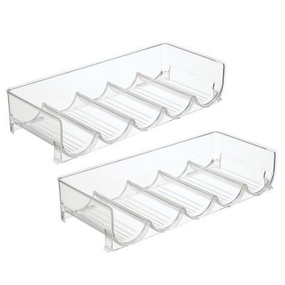 mDesign Water Bottle / Wine Rack Storage Organizer, 2 Pack - Light Gray