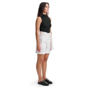 Lafidi Women’s Libbi Hi-Rise Paperbag Shorts with Self Sash Belt and Side & Welt Pockets for a Flowy Yet Tailored Look - 1 of 4