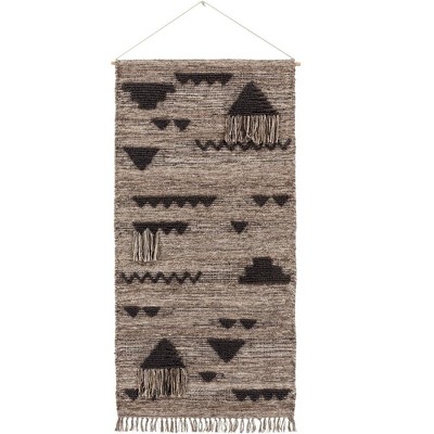 Livabliss Asher 60"H x 30"W Bohemian/Global Charcoal Wall Tapestries