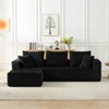 Dolonm L-shaped Modular Combination Sofa,Deep Seat Corduroy Sofa with Armrests, Compressed Boneless Sofa, No Assembly,for Living Room,Bedroom - 3 of 4