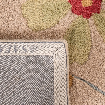 Beige Multicolor Floral Hand-Tufted Wool Runner Rug