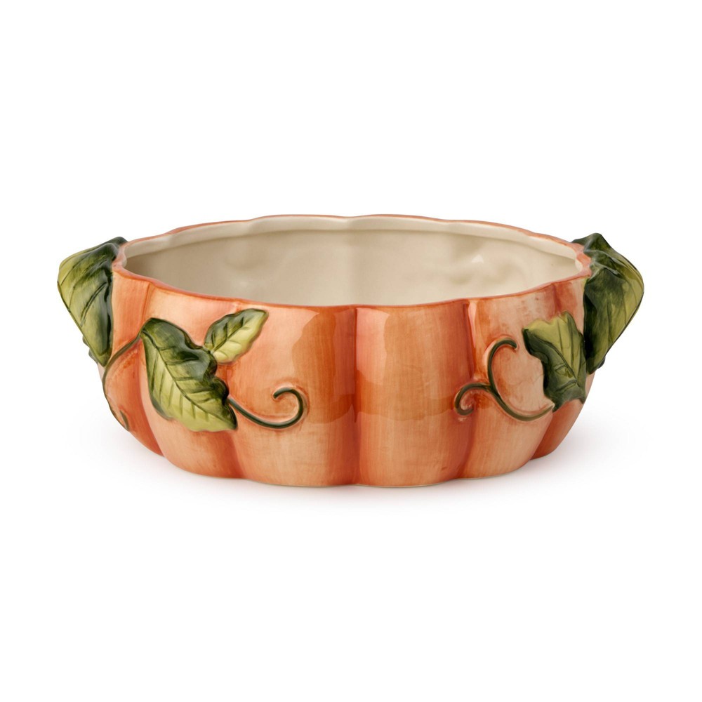 Photos - Serving Pieces Certified International 32oz Harvest Fields 3D Pumpkin Shallow Serving Bowl 