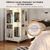 Rotating Steel Bookshelf with Adjustable Shelves and Lockable Wheels, 54.7 in 4-Tier Vertical Storage Rack for Home Office-3irtyhousy - 2 of 4