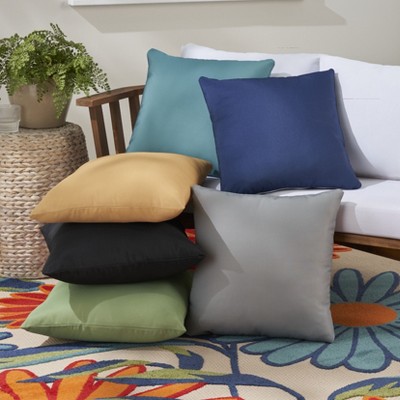 Aloha Green Reversible 20" Square Indoor Outdoor Throw Pillow