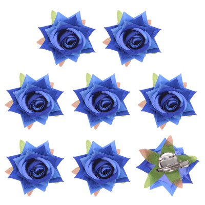Unique Bargains Durable Velvet Cloth Flower Hair Clips Brooches 8 Pcs