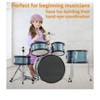 Coucheta 5-Piece Kids Drum Set - 16" Junior Kit with Cymbal, Pedal, Stool - Includes Sticks, for Boys & Girls - 2 of 4