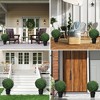HOMCOM Set of 2 Fake Plants, Artificial Trees in Pot, Ball Boxwood Topiary Tree, Green - 3 of 4