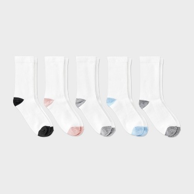Women's Ribbed 5pk Crew Socks - Dealworthy™ 4-10