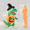 Costway 6 FT Inflatable Pumpkin Dinosaur with Built-in LED Lights & Witch Hat Stakes - 3 of 4