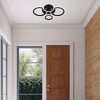 DORESshop Modern LED Flush Mount Ceiling Light, 4 Rings LED Black Lighting Fixture for Kitchen, Living Room, Bedroom, Laundry Room - 3 of 4