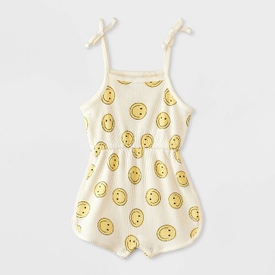 Image of Grayson Mini Contrast Trim Romper - Smile 0-3M
