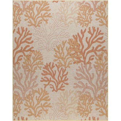 Nourison Garden Oasis Nautical Coral Beach Outdoor Rug