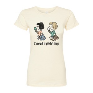 Women's - Peanuts - Marcie and Peppermint Patty Need A Girls' Day Juniors Fitted Graphic T-Shirt - 1 of 4