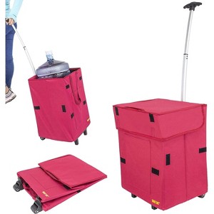 dbest products Bigger Smart Cart, Collapsible Rolling Utility Cart Basket Grocery Shopping Teacher Hobby Craft Art - 1 of 4