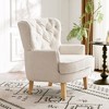 Handmade Vintage Club Chair with Ottoman, Button-Tufted Plush Fabric, Ergonomic Back, Rubber Wood Legs for Living Room - 3 of 4